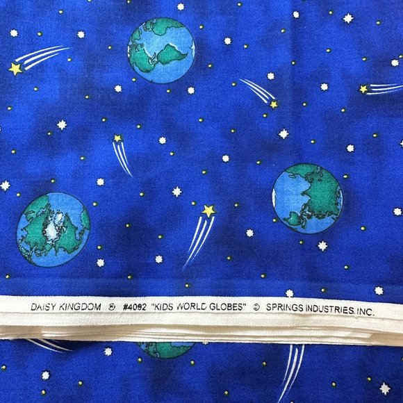 RARE Daisy Kingdom Fabric KIDS WORLD GLOBES #4092 2.77 Yards - Picture 5 of 5